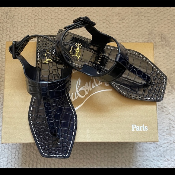 Christian Louboutin Croc Embossed Sandals - Picture 3 of 7